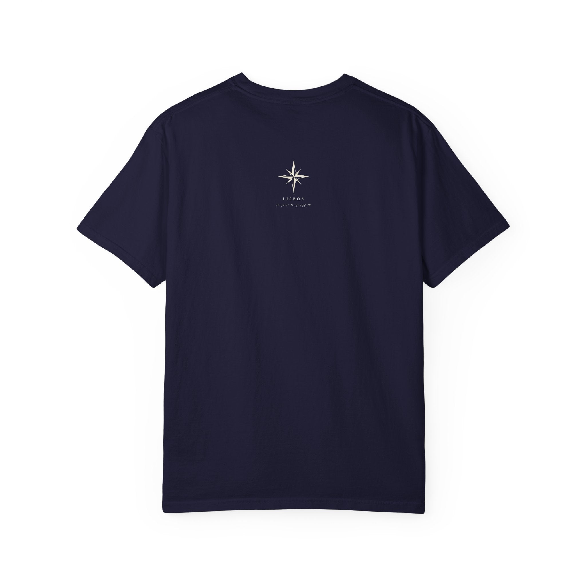 LIS - LISBON T-Shirt | Minimal Chest Logo, Small Back Compass