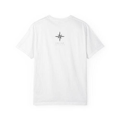 CHI - Chicago City tshirt | Minimalist Chicago Tee, Compass Back Print