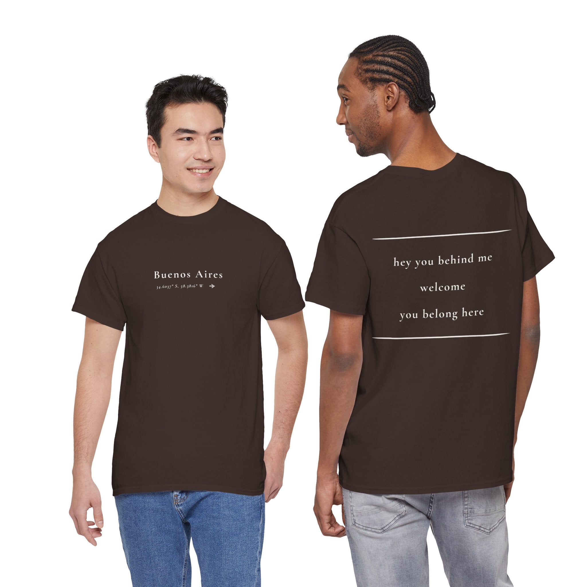 Personalised City T-Shirt — Custom City Coordinates Tee — You Belong Here Shirt — Minimalist Travel Gift — Any City Custom Tee
