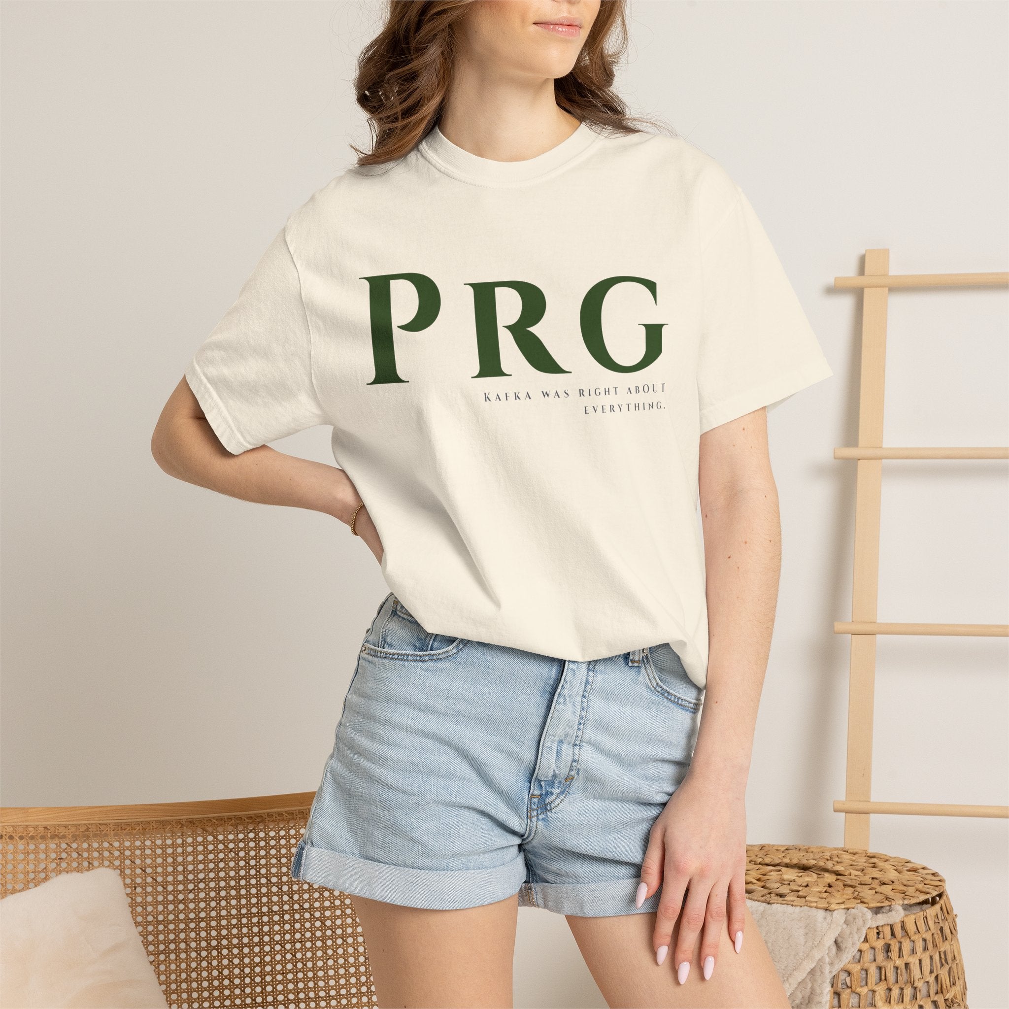 PRG Tee - PRAGUE | Minimal Compass Graphic, Comfort Colors