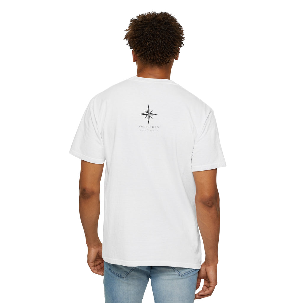 AMS - Amsterdam | Minimal Travel Compass Graphic