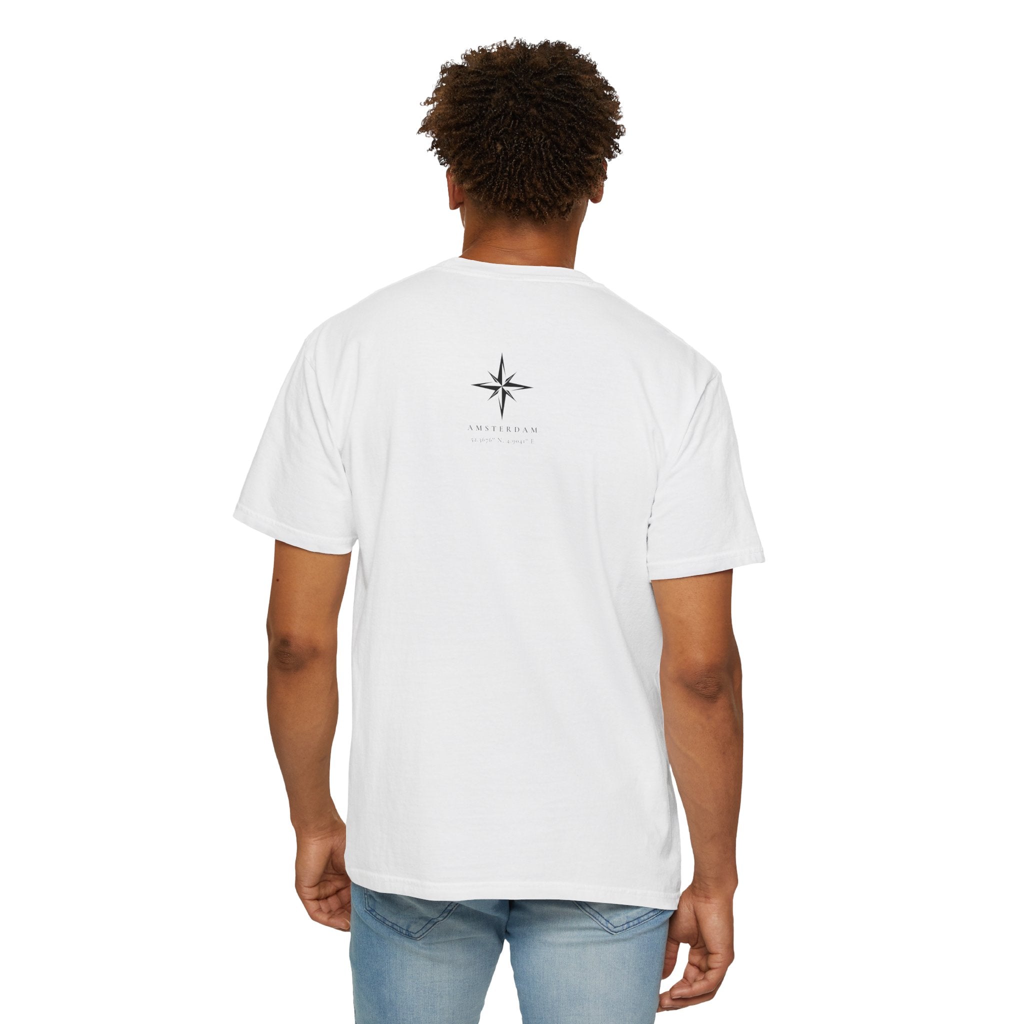 AMS - Amsterdam | Minimal Travel Compass Graphic